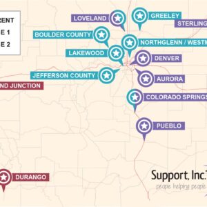 Map of Support Inc locations